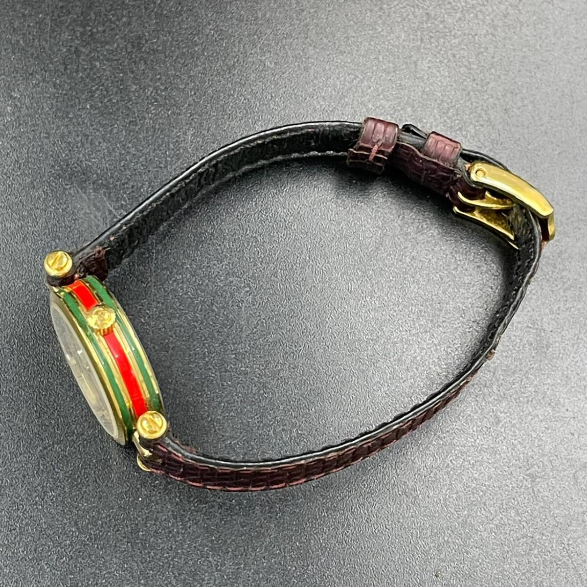 人気】GUCCI / グッチ シェリーライン GP/革/QZ 白文字盤 箱 針動き 
