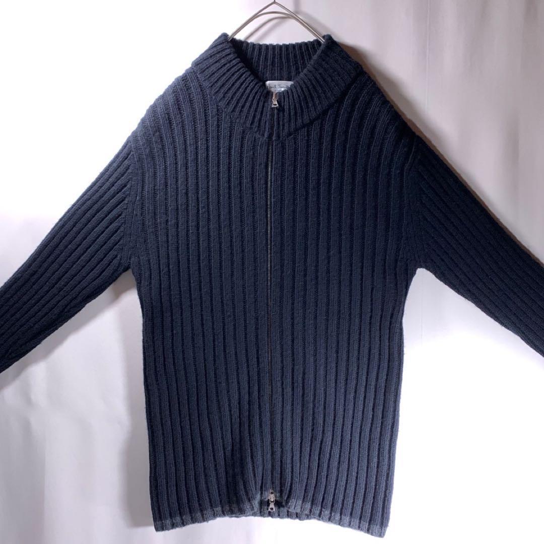 Paul Smith カシミヤ ウール ジップ ドライバーズ ニット 黒 M