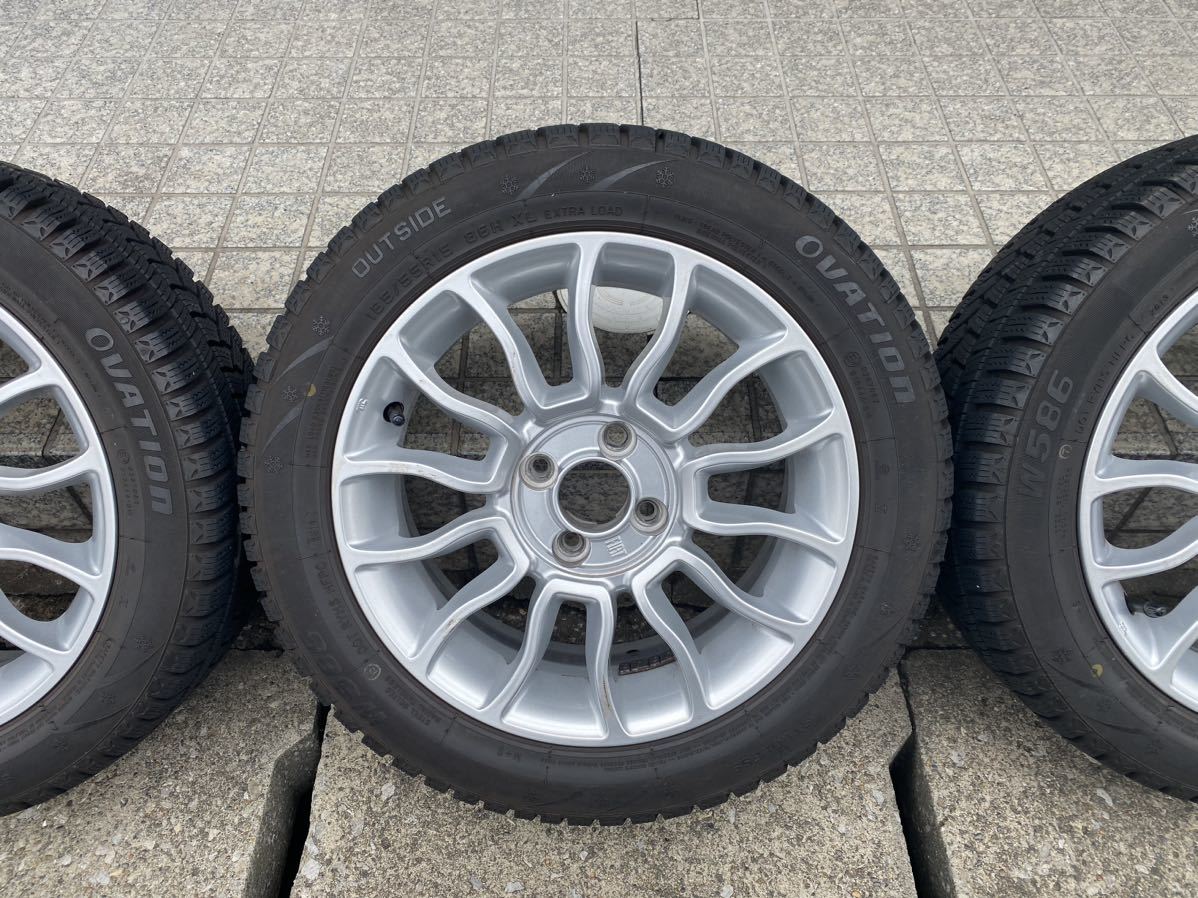 フィアット スタッドレスタイヤ付きホイール フィアット500純正アルミ