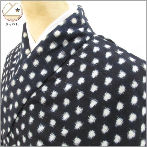 ★着物10★ 1円 木綿 長着 アンティーク 男性用 雪ん子絣 袷 身丈133cm 裄64cm [同梱可] ☆☆☆☆