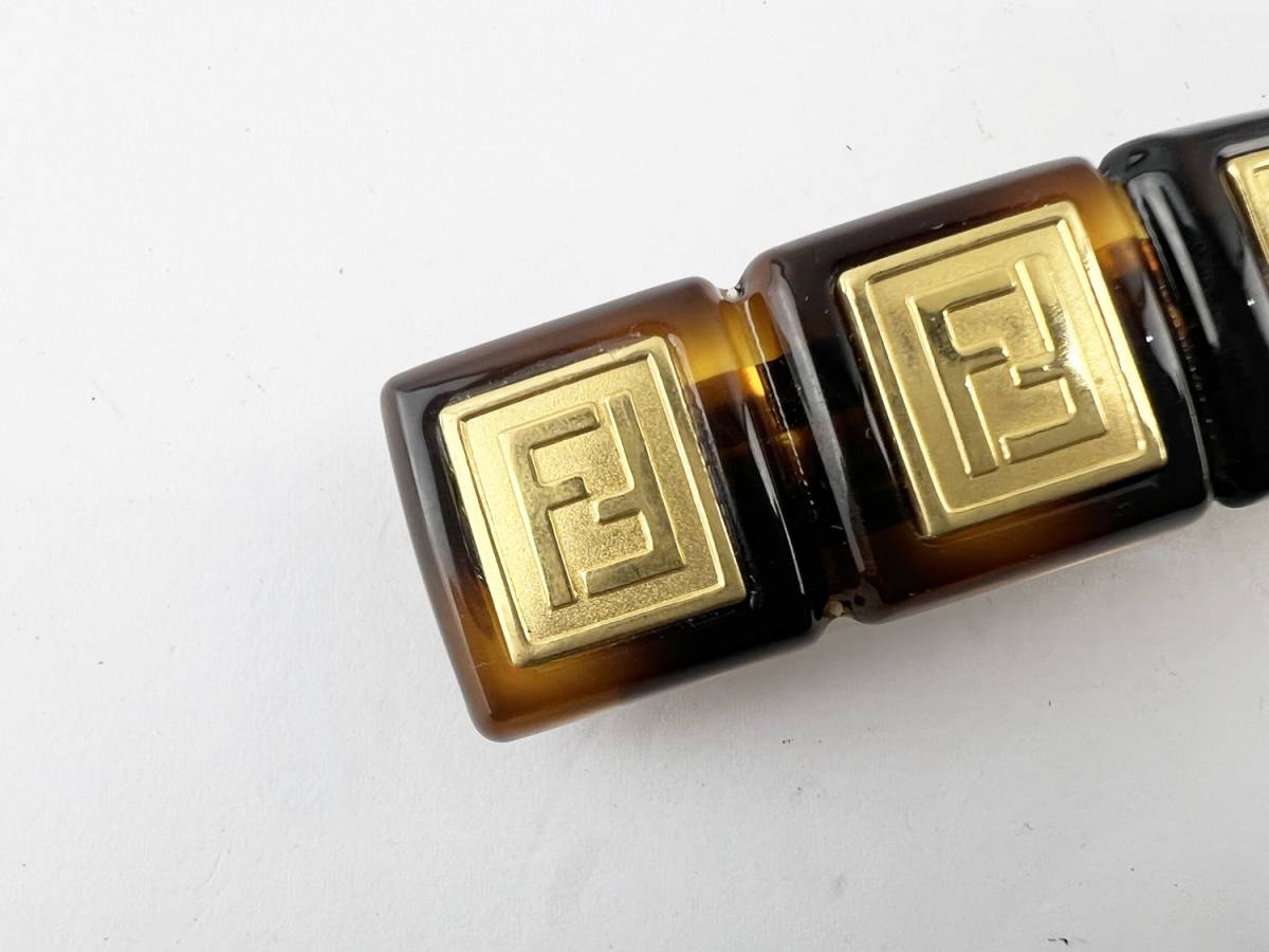 【正規品】FENDI バレッタ べっ甲柄 美品 フェンディ ヘアアクセ 良品 FENDI フェンディ バレッタ ⑩ 髪 1円〜FENDI FENDI フェンディ ヘア