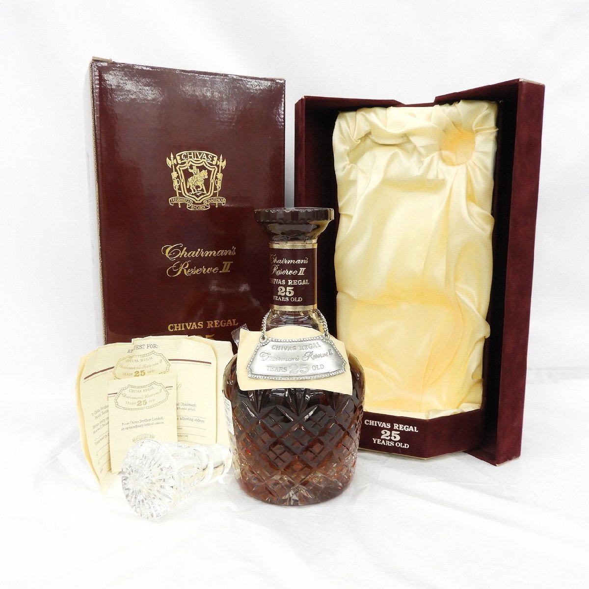 【未開栓】CHIVAS REGAL シーバスリーガル 25年 チェアマンズリザーブII ウイスキー 750ml 43％ 箱/替え栓/冊子/プレート付 11368197 0912