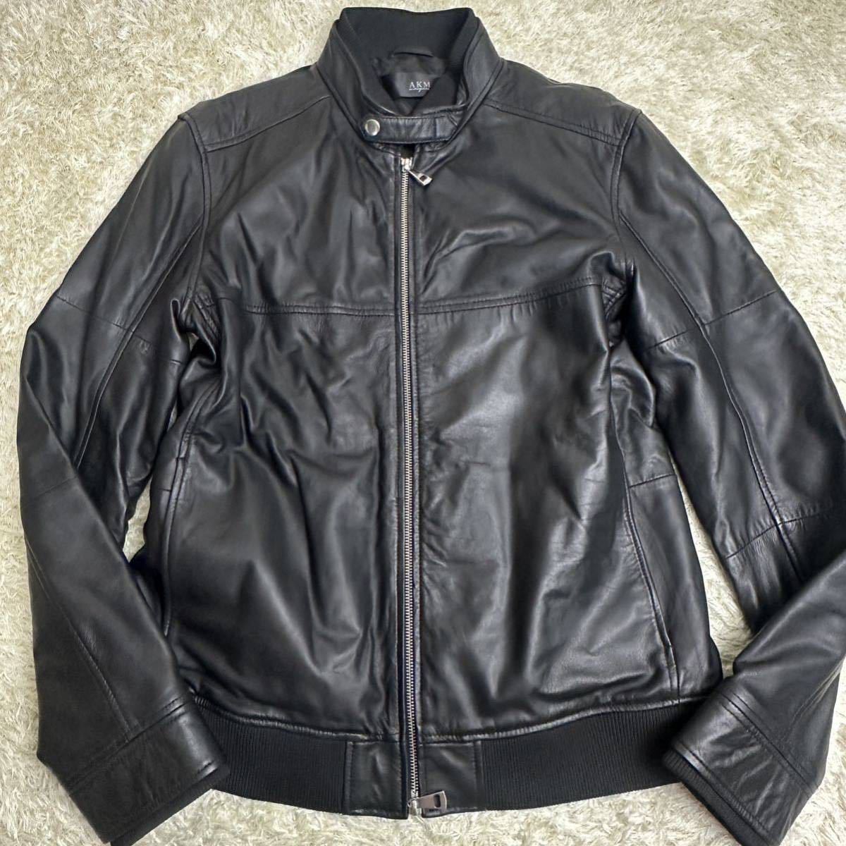 AKM】レザージャケット 希少XL！ ライダースジャケット 羊革 本革