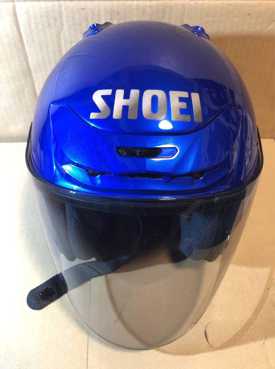 中古 SHOEI J-FORCE II Lサイズ ブルー 青 美品 ジェットヘルメット 