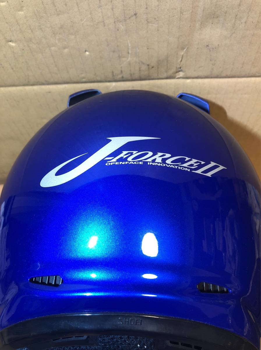 中古 SHOEI J-FORCE II Lサイズ ブルー 青 美品 ジェットヘルメット 