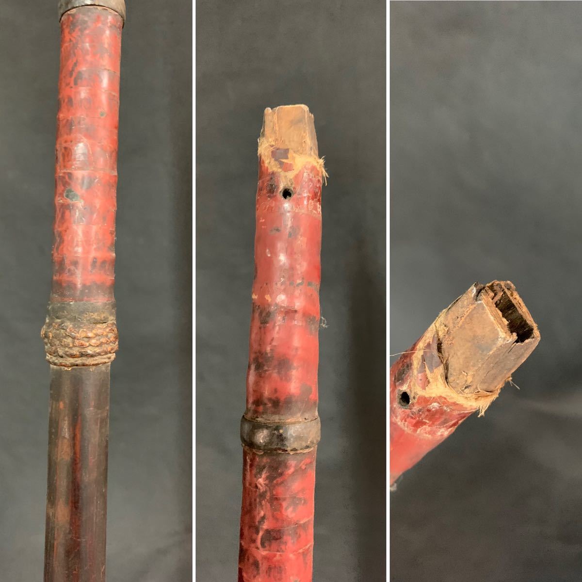 武具　槍　武装具　柄　繋ぎ 彪22o） 時代 槍 柄 鞘 拵 装具 全長197㎝ （0911R05090219） 刃美品槍