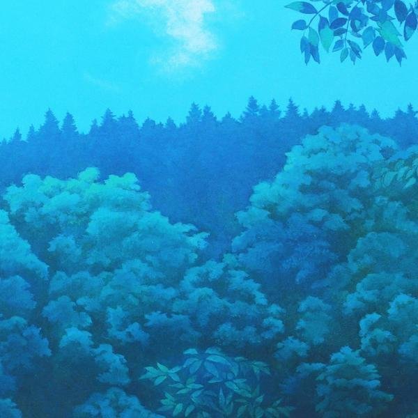 【WISH】東山魁夷「緑の窓」工芸画(岩絵の具方式) 約12号 大作 証明シール 　　〇文化勲章 文化功労者 日本芸術院会員 #23072876 大作 証明 約12号
