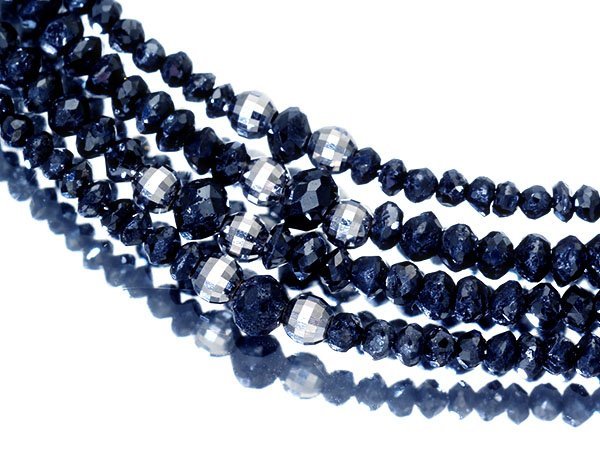 1円～【ジュエリー極】漆黒の輝き！上質天然ブラックダイヤモンド35.00ct 高級K18WGクラスプ90cmロングネックレス k7438vm【送料無料】