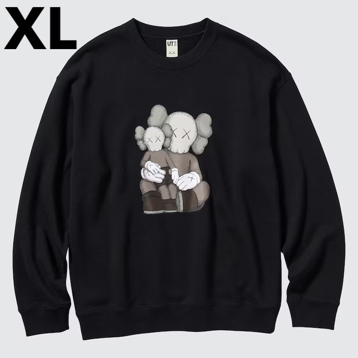新品 XLサイズ ユニクロ カウズ スウェットシャツ UNIQLO KAWS UT 黒 ブラック スウェットトレーナー トレーナー スウェット 