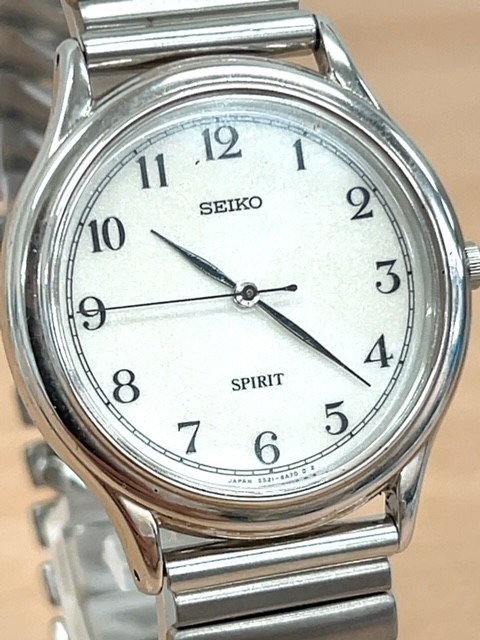 数量限定，格安 SEIKO セイコー SPIRIT スピリット 5S21‐6A50 腕時計 クオーツ アナログ 3針 ステンレススチール シルバー 電池交換済み み(スピリット)｜売買されたオークション情報、yahooの商品情報をアーカイ スピリット
