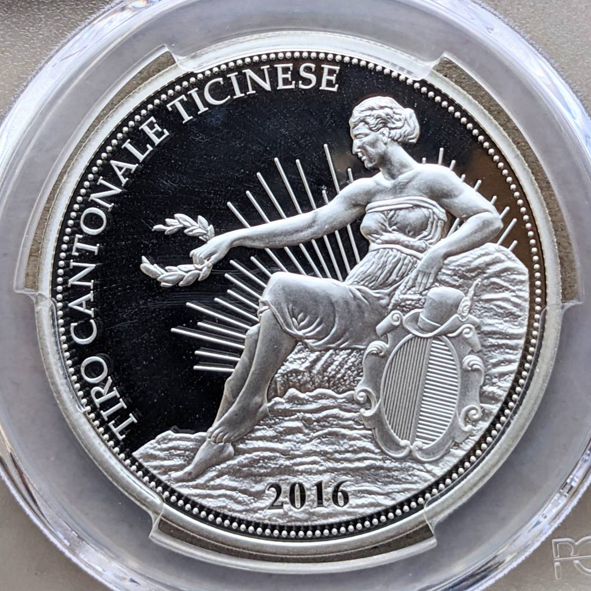2016年 スイス ティチーノ射撃祭 50フラン プルーフ 銀貨 PCGS