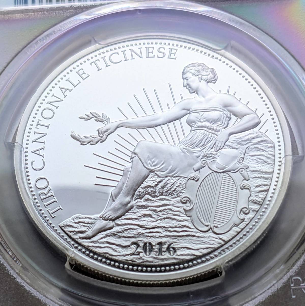 2016年 スイス ティチーノ射撃祭 50フラン プルーフ 銀貨 PCGS