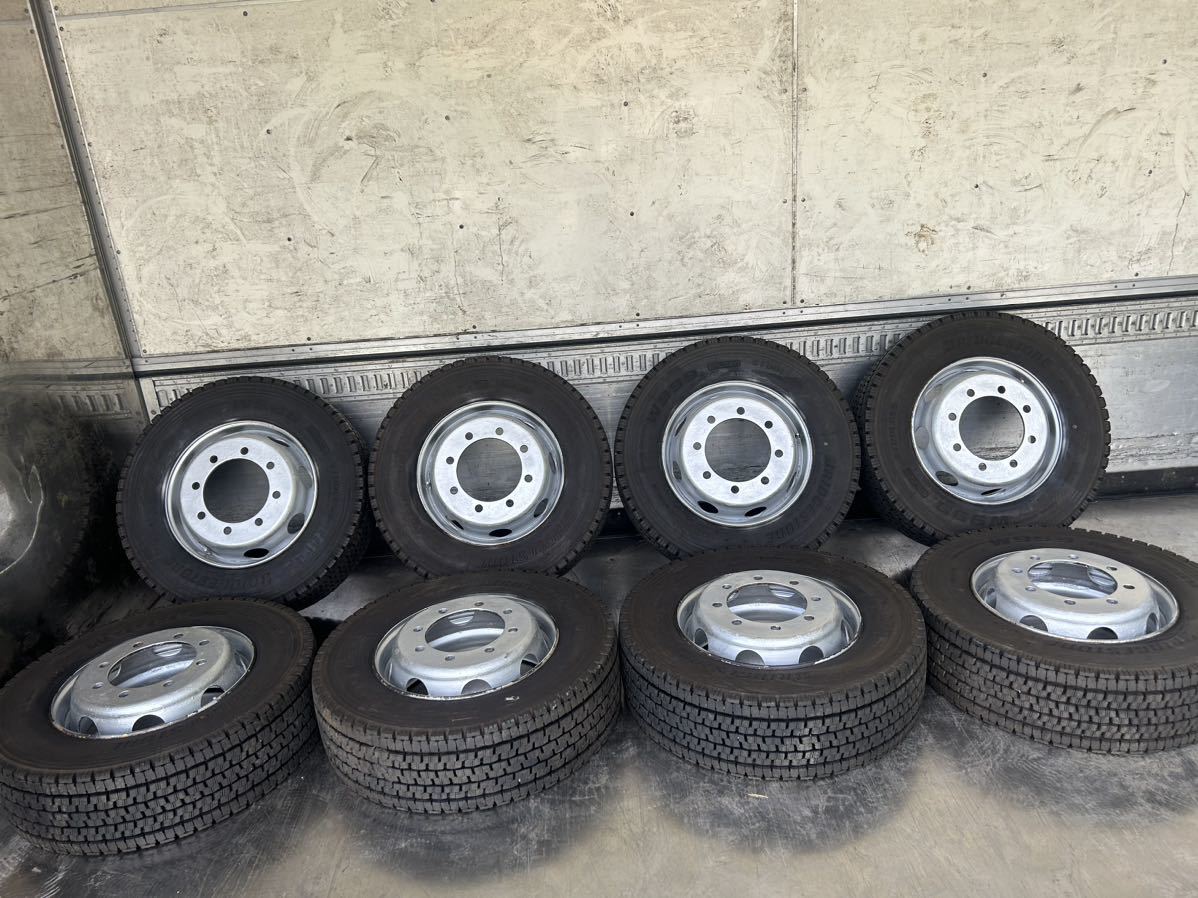 2022年 BRIDGESTONE 245/70R19.5 136/134J W999 超バリ山冬ISOホイール付き8本、DKKA、147-12S、19.5×6.75、8穴、条件付き送料無料