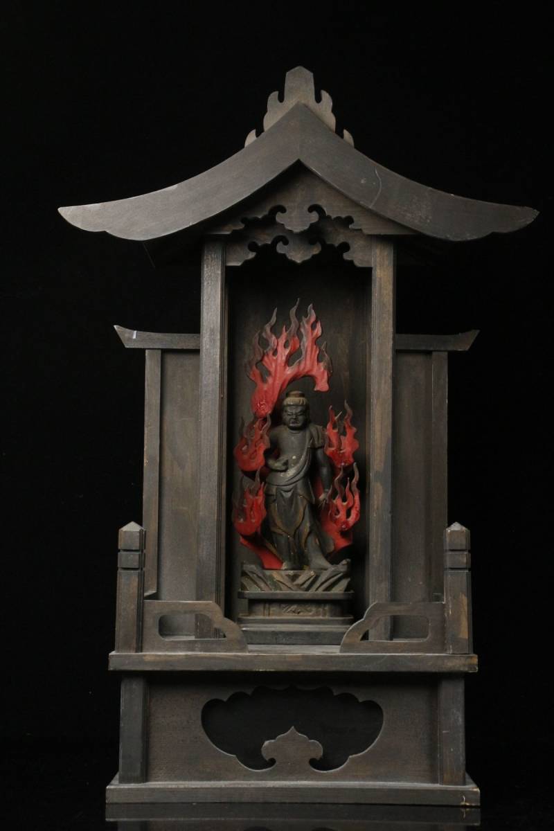仏教美術 仏像 懐 高さ約17cm 不動明王（アート・美術品・骨董品・民芸