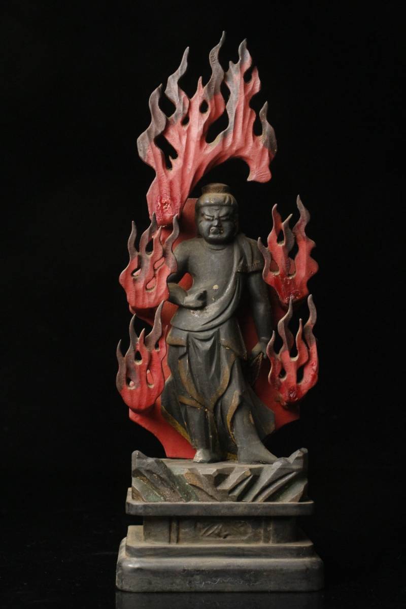 仏教美術 仏像 懐 高さ約17cm 不動明王（アート・美術品・骨董品・民芸