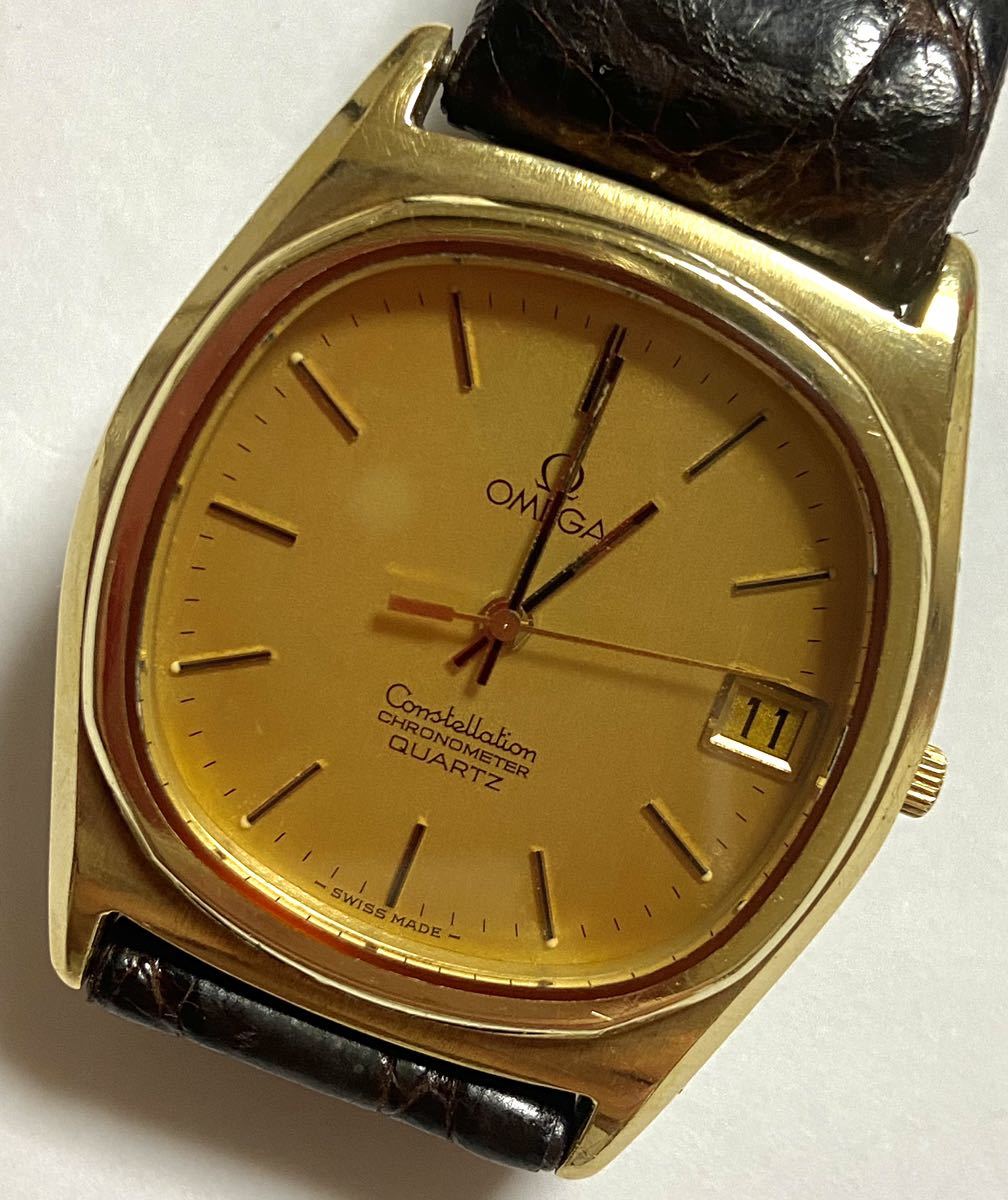 1円～ I OMEGA オメガ コンステレーション クロノメーター メンズ クォーツ デイト メダリオン アンティーク ジャンク 腕時計 21917196