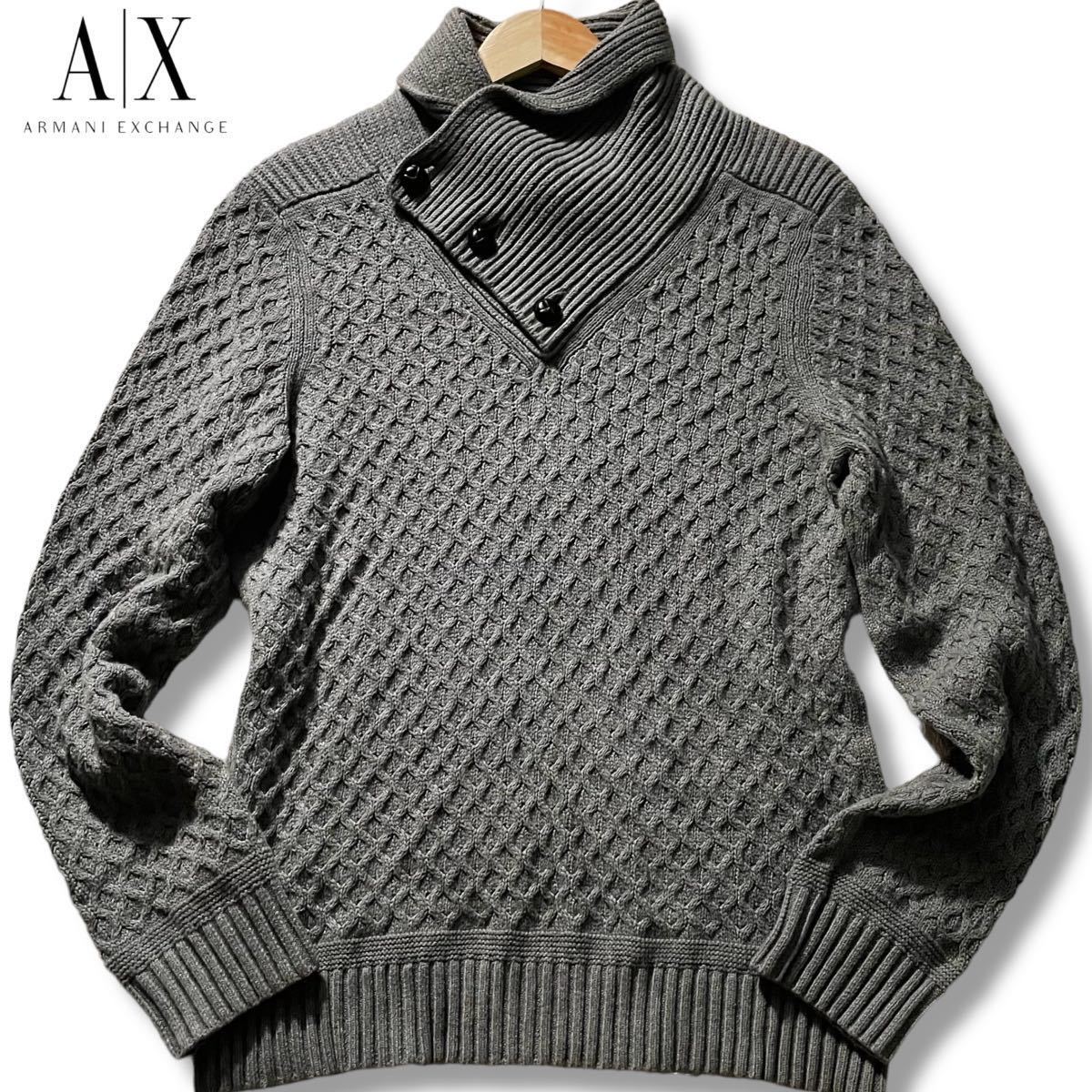 極美品/M-Lサイズ○アルマーニ エクスチェンジ ニット セーター 長袖 