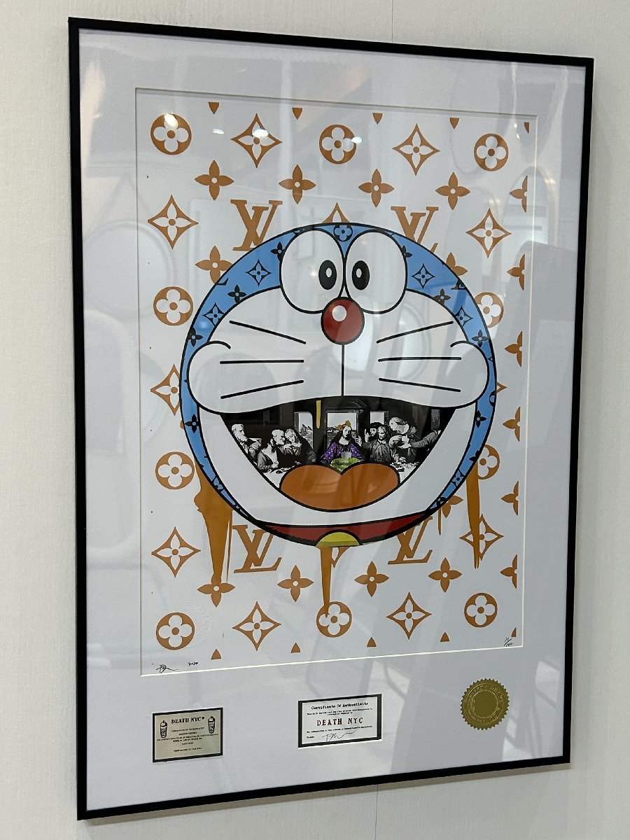 DEATH NYC 額付き 世界限定100枚 アートポスタ ドラえもん 最後の晩餐
