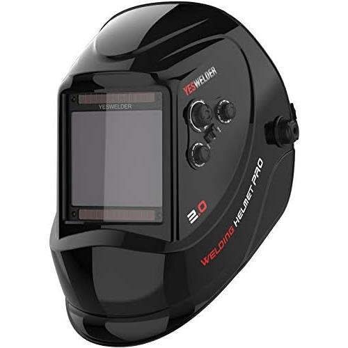 LYG-M800H YESWELDER 溶接面 3.94＂X3.66＂広い視界 ４アークセンサー 遮光度4/5-9/9-13 本当の色を映す ソーラーパワー 溶接面 自動遮光