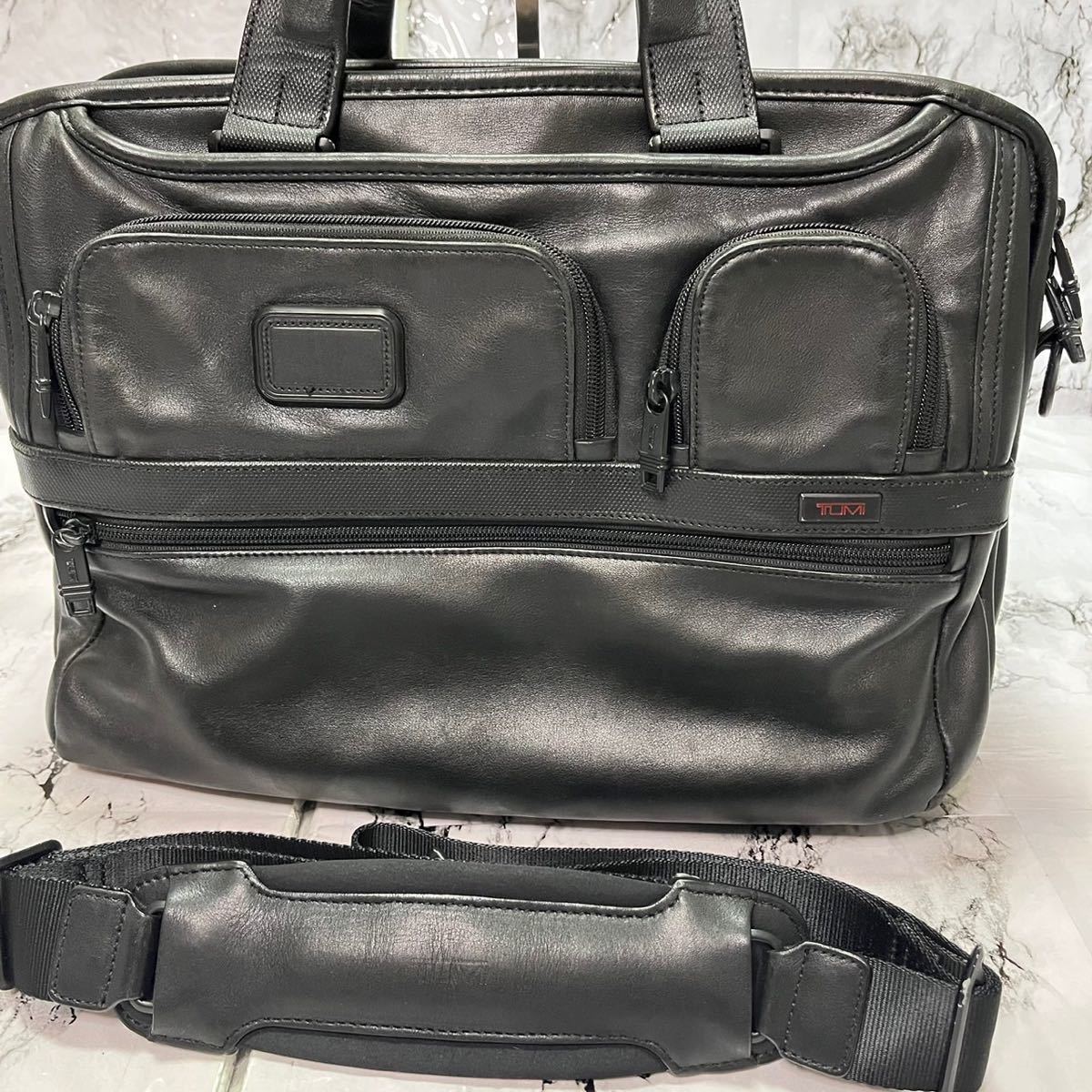 極美品】トゥミ TUMI ビジネスバッグ オールレザー エクスパンダブル