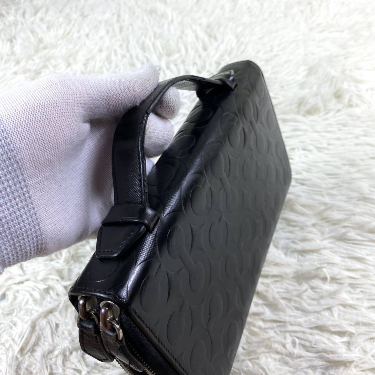 1円【良品】COACH コーチ オーガナイザー 長財布 ラウンドファスナー 