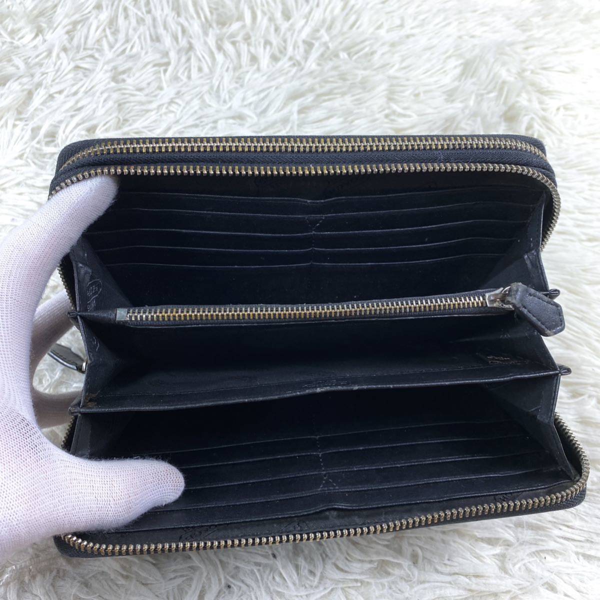 1円【良品】COACH コーチ オーガナイザー 長財布 ラウンドファスナー 