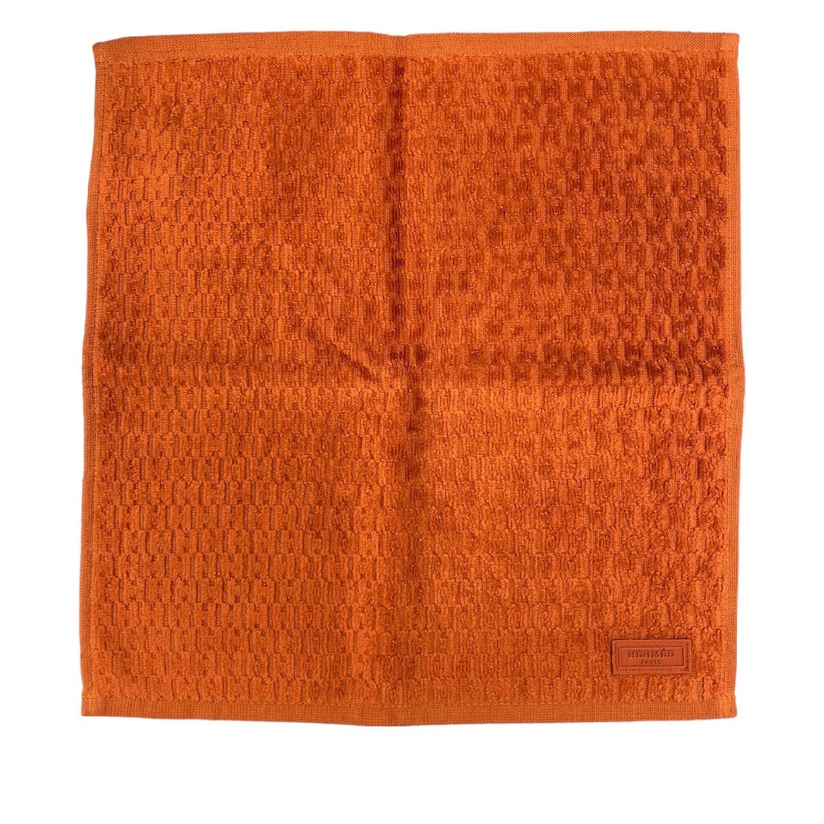 ◇◇◇ HERMES エルメス ハンドタオル ハンカチ オレンジ ロゴ