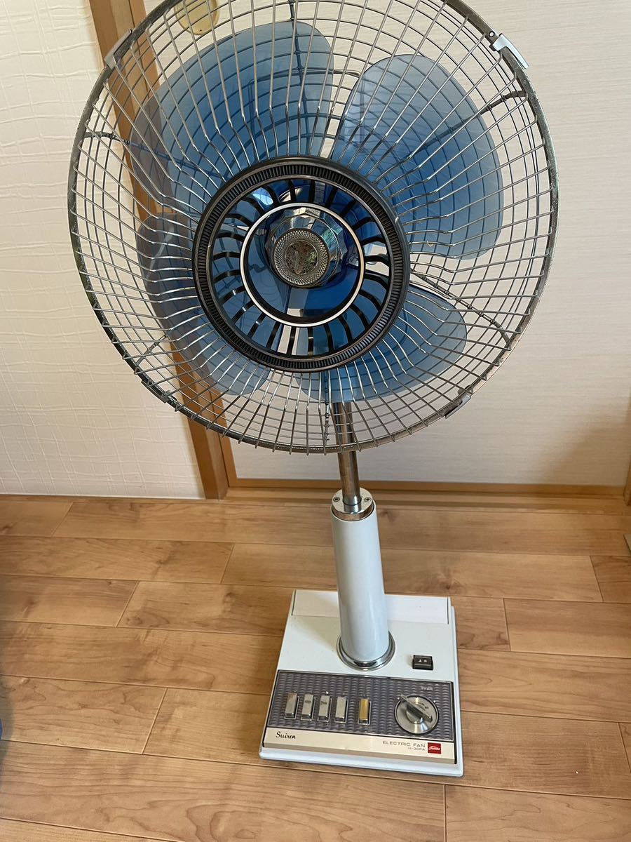 東芝 水蓮 扇風機 ハンディパック マリンブルー H-30PA レトロ アンティーク インテリア動作品