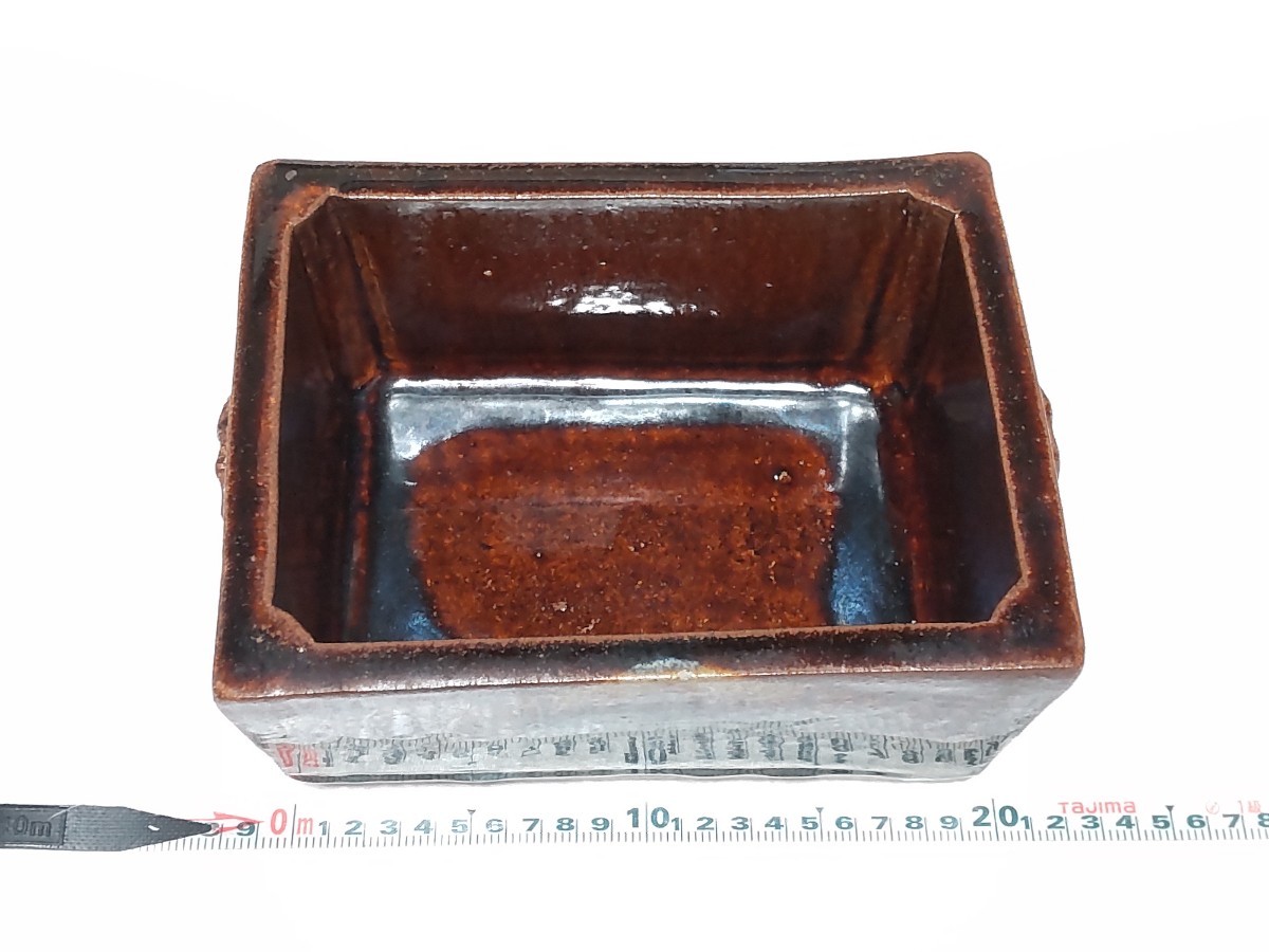 宗像窯 会津本郷焼 にしん鉢 昭和59年 内寸13cm×18cm 深さ9cm 重量2.1 