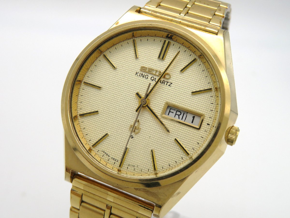 【動作未確認】SEIKO セイコー キングクォーツデイデイト 4823-8130 セイコー SEIKO ジャンク品 KING QUARTZ キングクォーツ 4823-8130