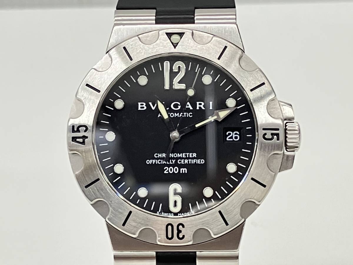 BVLGARI／ディアゴノスクーバー SD38S‐L18153 自動巻式 黒文字盤 