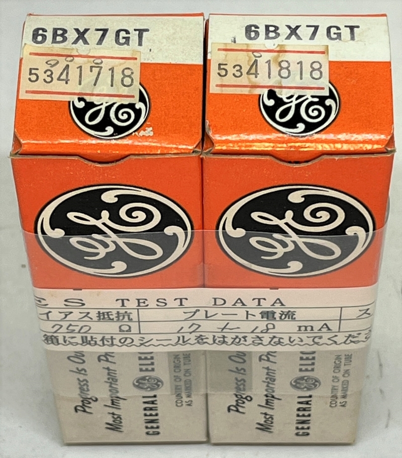 2025，人気SALE GE GENERAL ELECTRIC 6BX7GT 2本 ペアチューブ 動作未確認(真空管)｜売買されたオークション情報、yahooの商品情報をアーカイブ公開 - オークファン 真空管