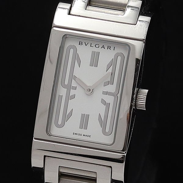 1円 稼働 1円 稼働 良品 箱/コマ2付 ブルガリ QZ RT39S レッタンゴロ 白