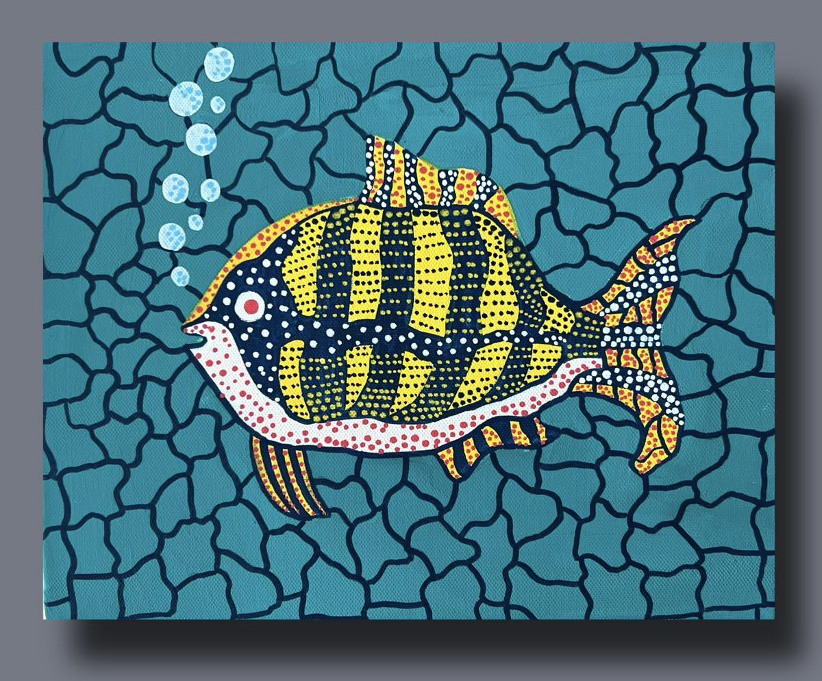 ◇◇草間彌生 ◇◇「深海 Depths of the sea 」1989模写◇F3サイズ yayoi kusama ※額縁付属品無し