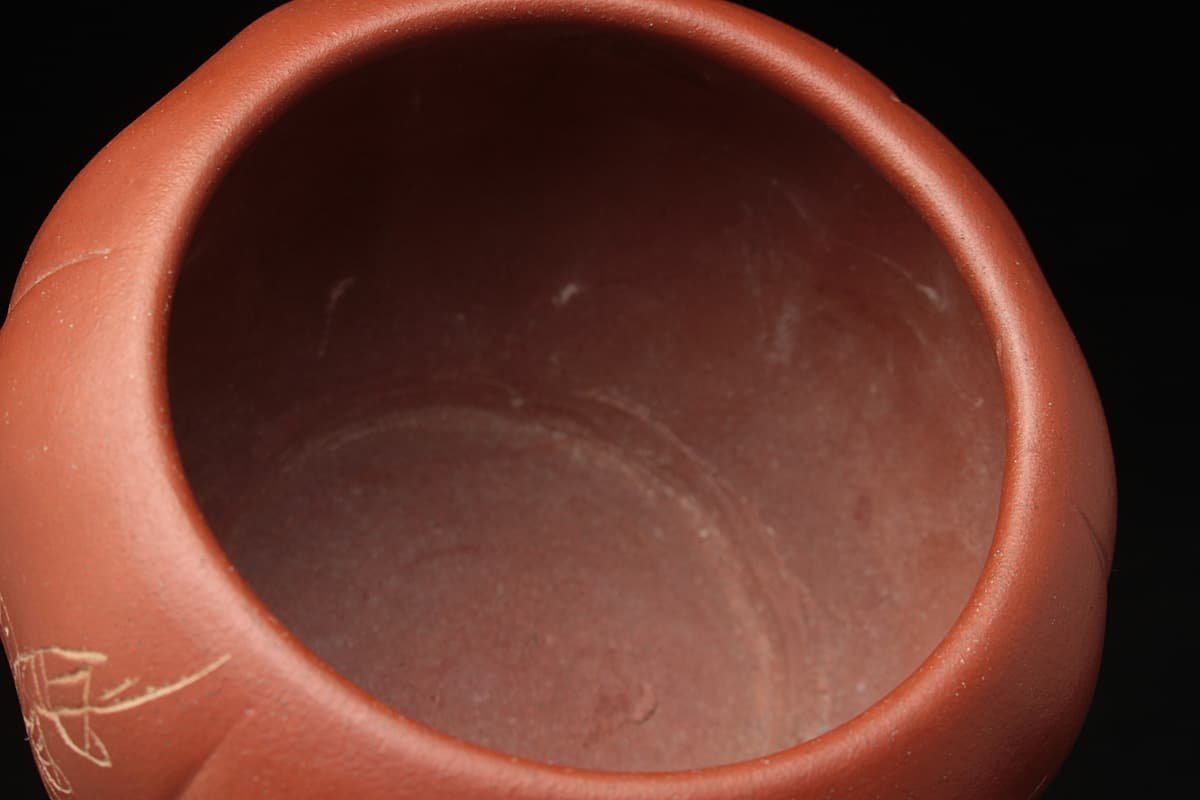 ZL773 中国美術【載氏款】唐物 紫砂 朱泥建水 高11cm 重