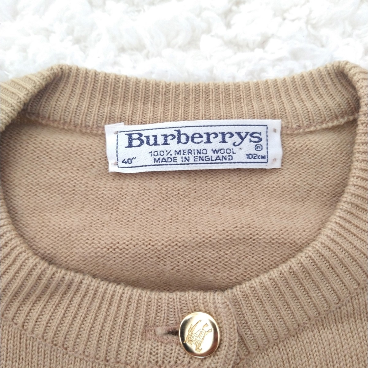 良品 BURBERRYS バーバリーズ 金ボタン ゴールドボタン クルーネック