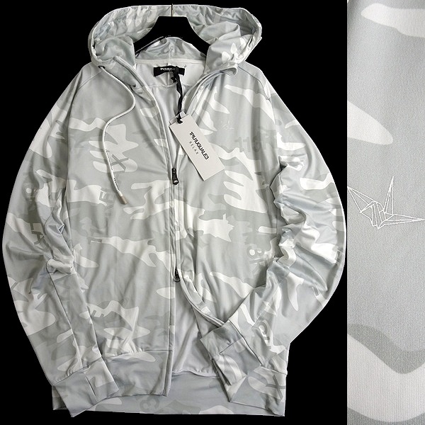 ■1PIU1UGUALE3 RELAX ウノ ピゥ ウノ ウグァーレ トレ 定1.5万 吸水速乾×UVカット カモ柄 パーカー USO-23031 SN10 XL ▲044▲bus9091c