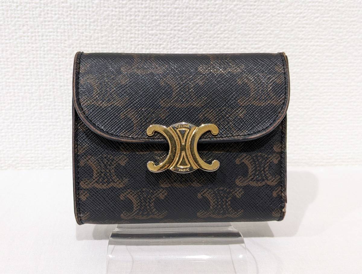 1円～】CELINE セリーヌ スモール トリオンフ 三つ折り財布 PVC 