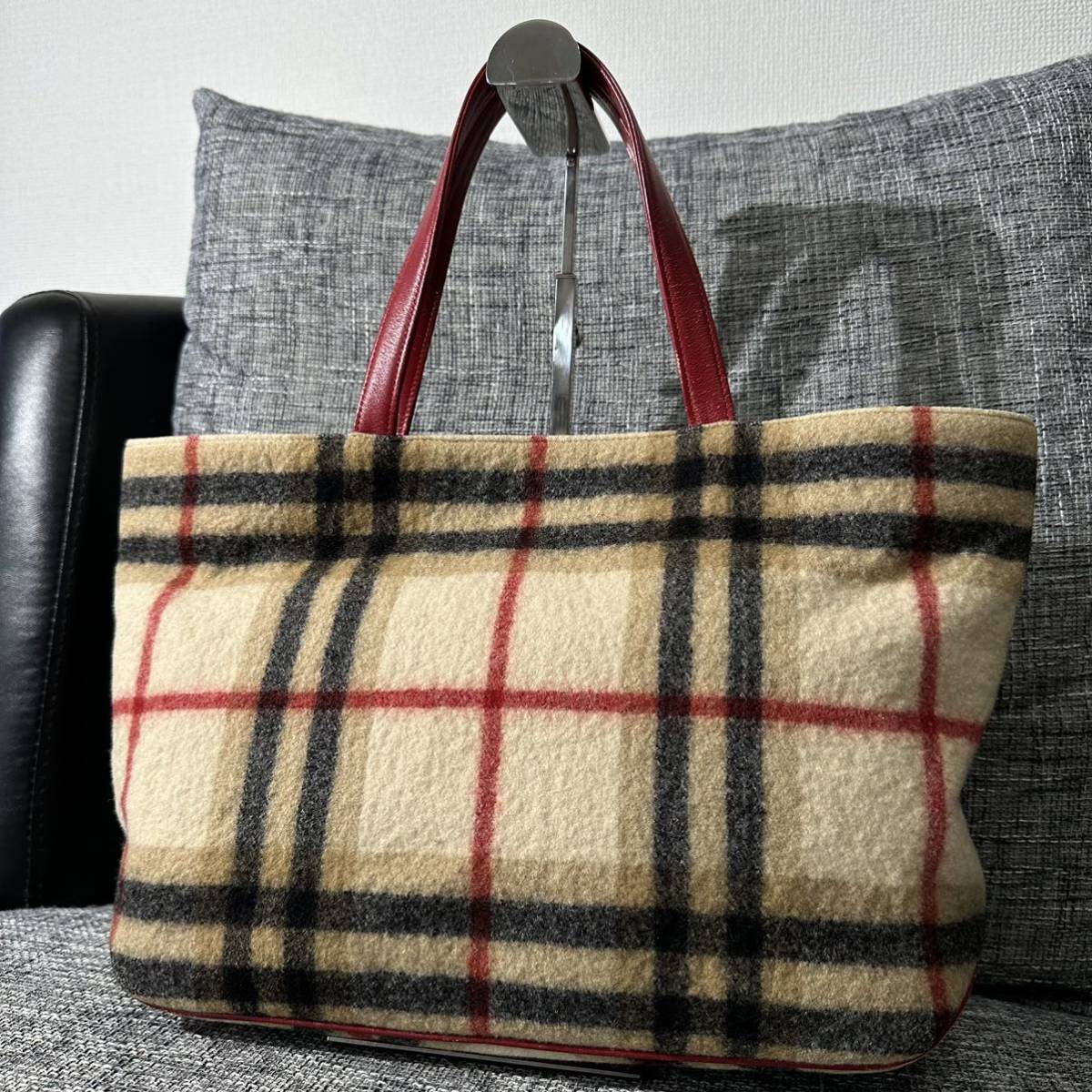 BLUE BURBERRY LABEL トートバッグ ノバチェック バーバリーブルー