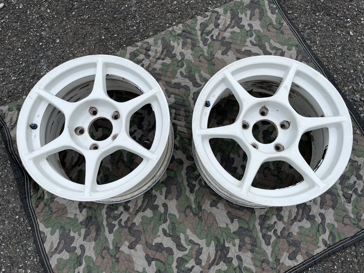 Buddy Club P1Racing 15インチ 7J +27 ホワイト 5H-114.3 2本 美品 
