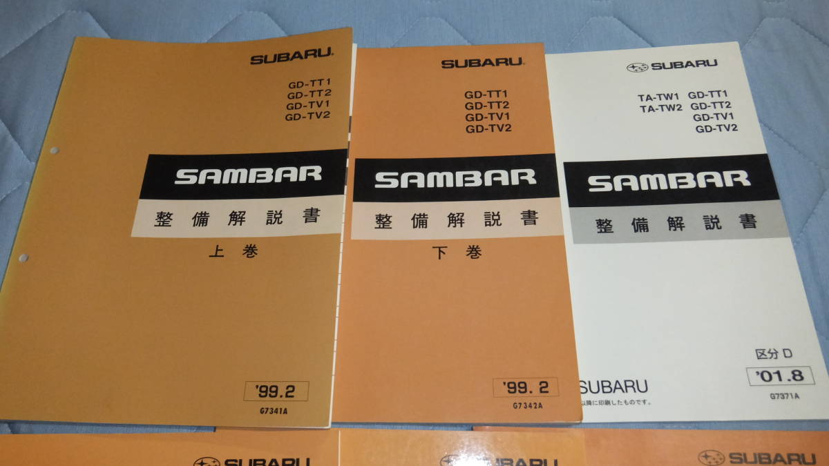 サンバー　TV TT　前期～中期　整備解説書等6冊＋パーツカタログCDセット スバル 2026年最新Yahoo!オークション サンバーバン パーツ SOLDOUT サンバー（整備書｜メンテナンス用品）：車用品<車用品