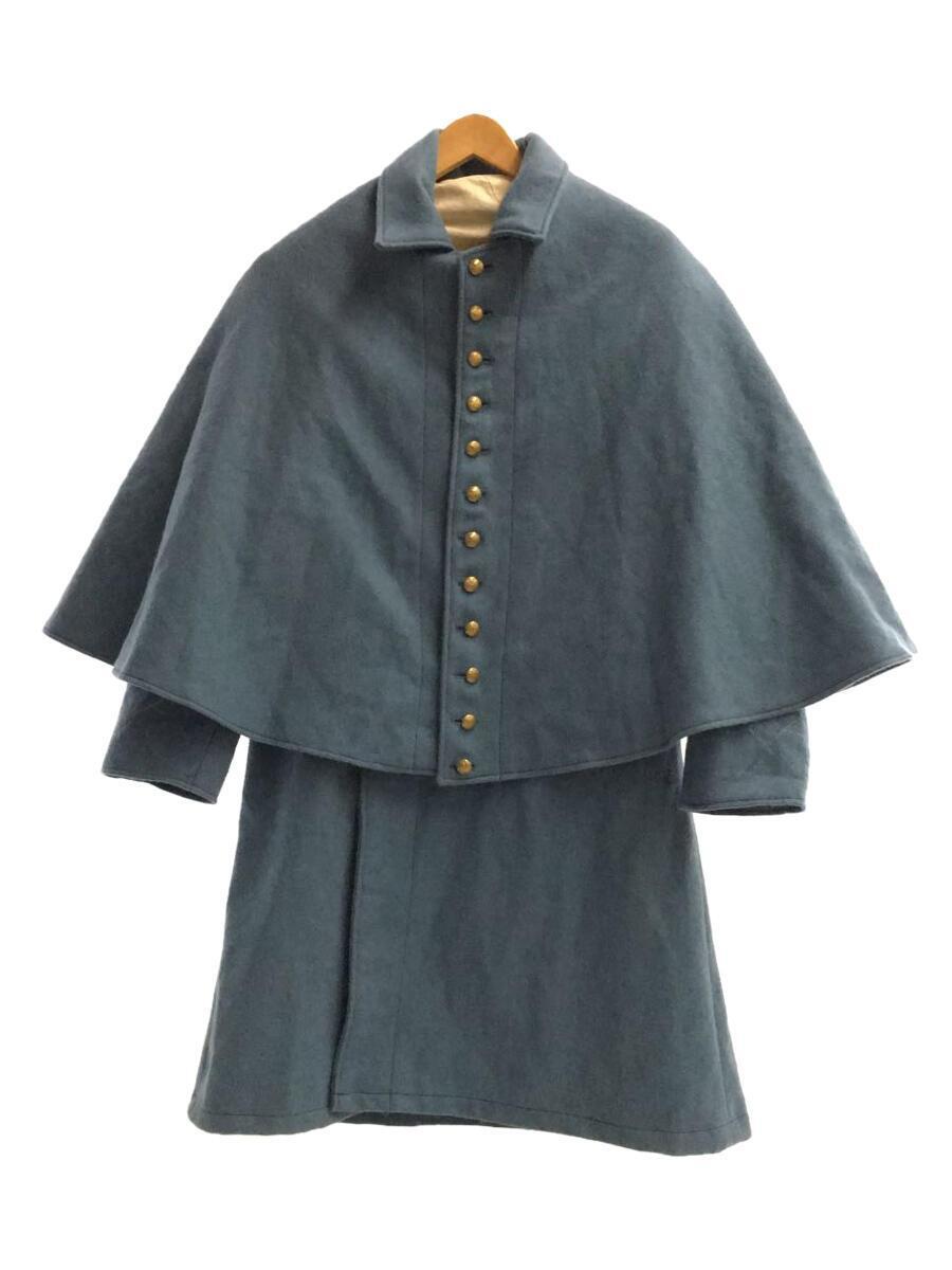 VINTAGE/30～40s/ユーロ/ケープマント/金ボタン/ウール/BLU