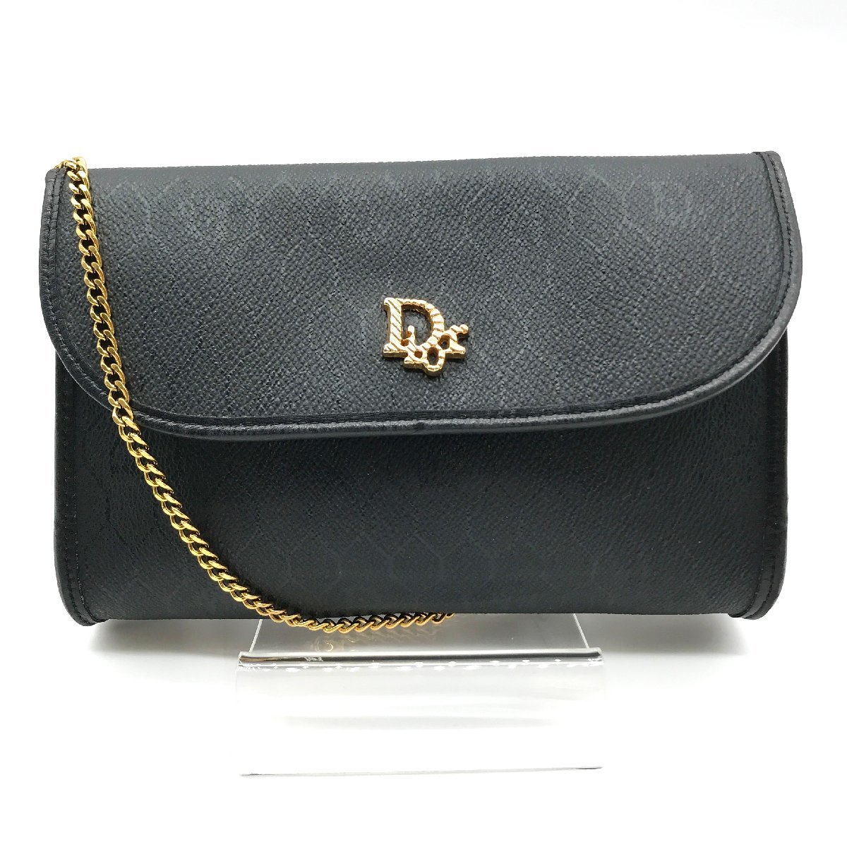 1円 良品 Dior ディオール ハニカム柄 チェーン ショルダー バッグ 