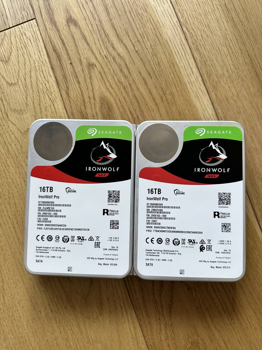 Seagate ironwolf pro NAS 16Tb 2台セット パート2