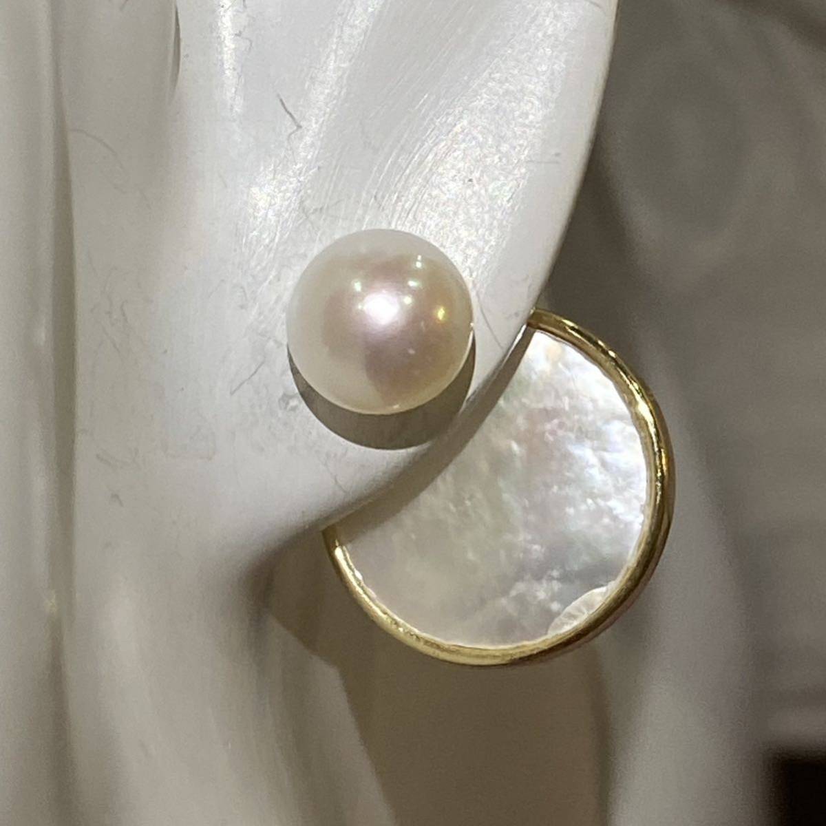 パール 7mm ピアス K18 アクセサリー k18仕上げ 真珠 ～ 7.5mm Pt900 