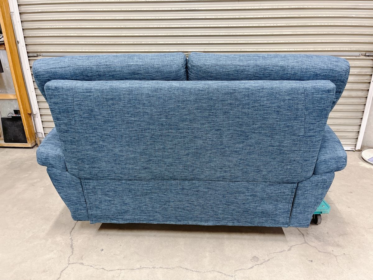 中古 ニトリ 2人用 布張り ソファ ターコイズブルー Nポケット 二人 