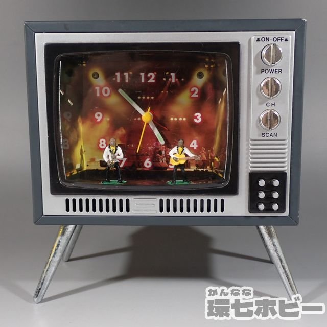 2KL29◇当時物 ブラウン管テレビ型 置時計 動作OK/昭和レトロ 