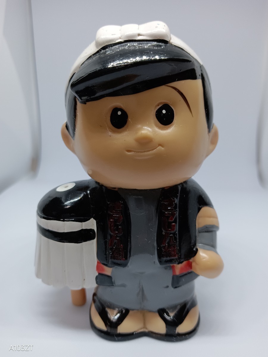 ①約10cm 札幌信用金庫 さっしん 火消し ソフビ 貯金箱/昭和レトロ/アンティーク/企業物/人形/手塗り