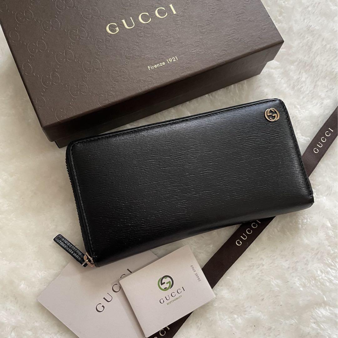 GUCCI グッチ ラウンドファスナー 財布 長財布 男女兼用 超美品