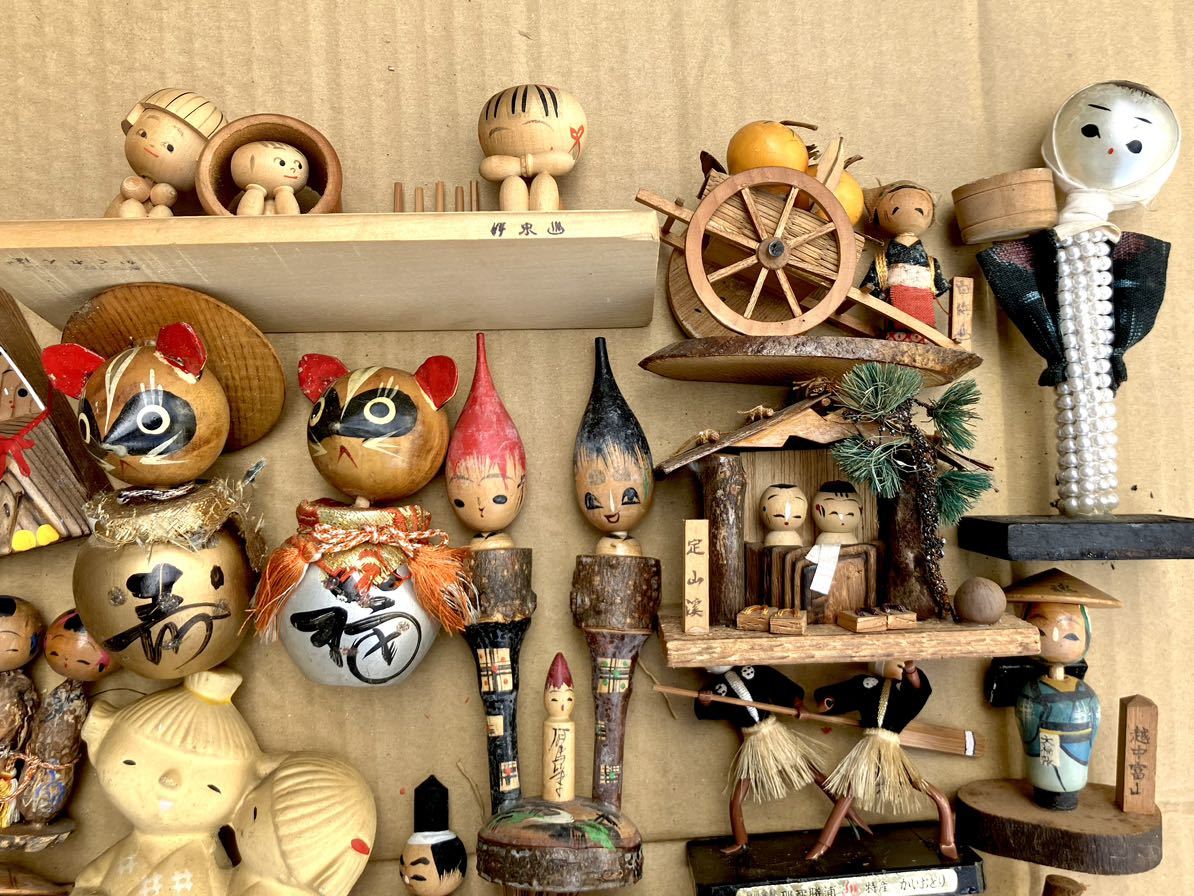 レトロ 木製 日本の伝統工芸 こけし 13体セット 小芥子 置物 古道具
